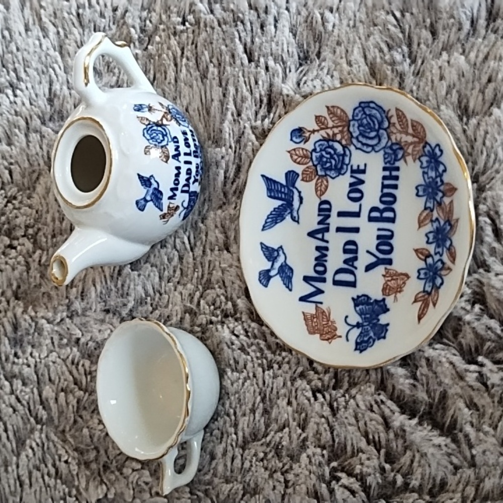 Miniature porcelain tea set